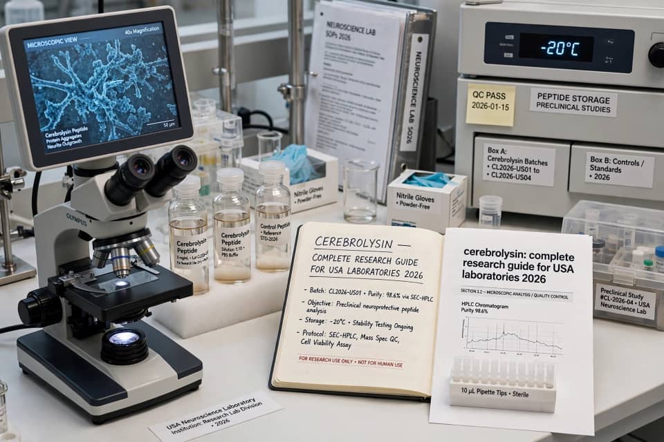 Cerebrolysin peptide vial for laboratory research use in USA facility