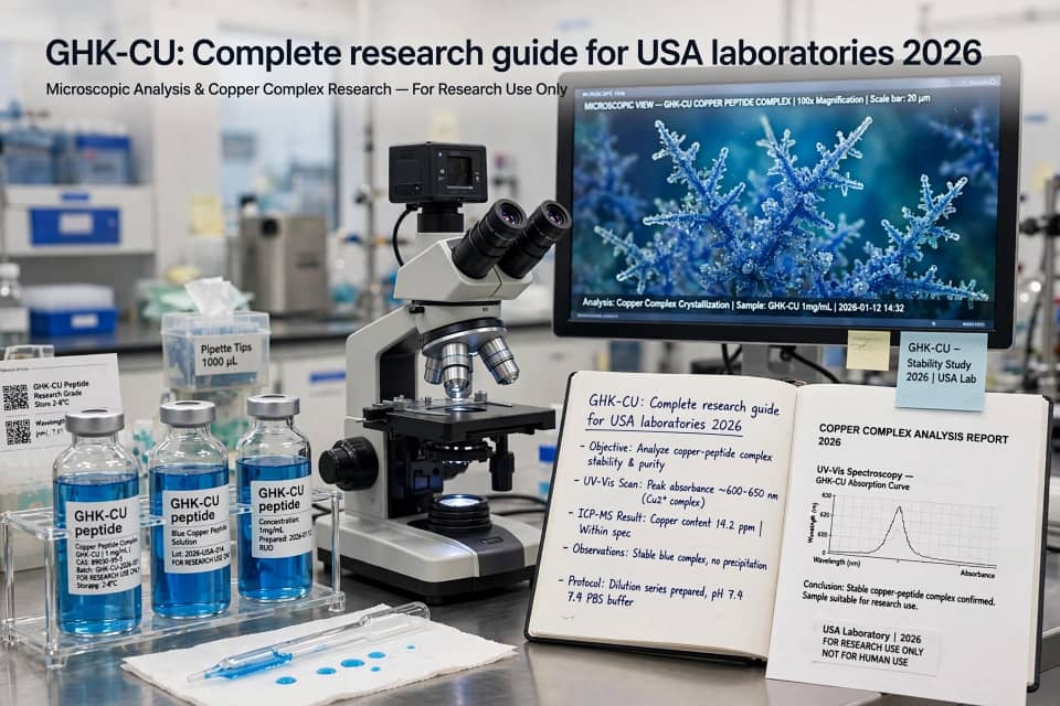 ghk-cu peptide vial for laboratory research use in USA facility